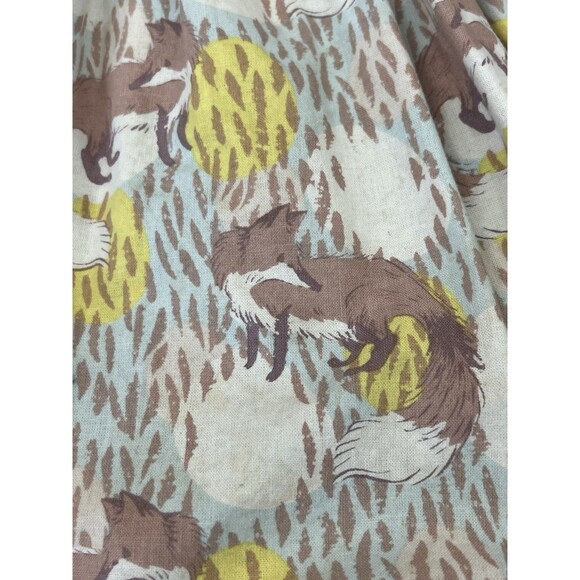 Knock Knock Girls Sleeveless Dress Size 4 Handmade USA Yellow Brown Fox Print - Picture 3 of 11